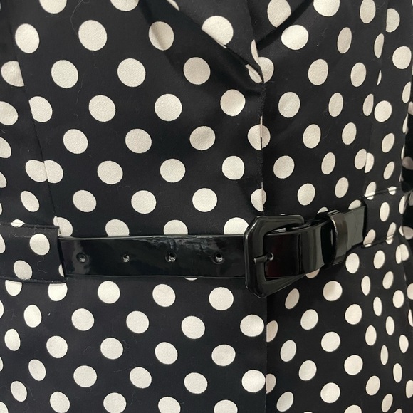 TAHARI size 8 medium petite women’s blazer, Jacket, black white polka dot - Picture 6 of 11